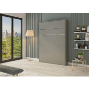 Lit escamotable gris mat avec transformation en 15 secondes