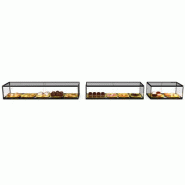 Vitrine neutre à poser - 1 niveau - 555 mm - verre trempé - EP20S | Sayl Barcelona - Avec lumière LED_1