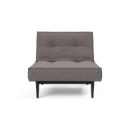 Innovation Living - Fauteuil convertible Splitback Styletto avec lit 90x115 cm - Pieds fuseau noir - Tissu Mixed Dance Grey_1