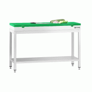 Table inox de découpe avec plan vert - Profondeur 700 mm | Ggm - 1200_1