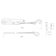 Sangle à cliquet gainée 50mm x 8,00m - Crochet double - Réf. 00290619 - Marque Thirard_1