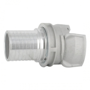 Demi-raccord symétrique avec verrou - DN 32 mm - Embout annelé Ø 35 mm - Inox_1