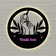 Enseigne bar à ongle option LED - Rose Fuchsia_1