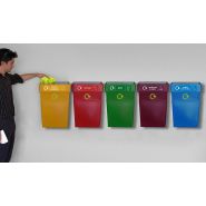 Poubelle publique murale en plastique recyclé - 30L et 50L - fixation murale ou sur poteau - résistant aux UV_1