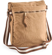 Sac messager Vintage - Réf: QD611 - Grosse toile Canvas - Marque Quadra - Couleur Sahara_1