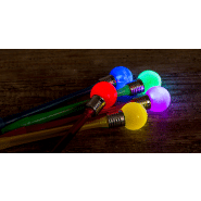 Stylo à bille en plastique - boule souple - lampe LED - encre bleue - couleur rouge_1