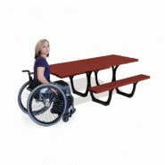 Table publique Séville - Accessible PMR - Bois exotique FSC - Métal robuste_1