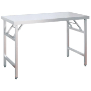 Vidaxl table de travail de cuisine avec étagère 120x60x115 cm inox 3155991_1