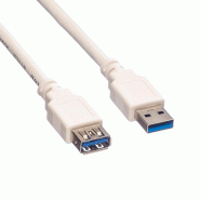 VALUE Câble USB 3.2 Gen 1 Type A-A, M/F, blanc, 0,8 m_1