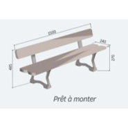 Banc coloré et solide pour enfants de maternelle - MORA JUNIOR - 1,5m - Fonte d'acier et bois exotique multicolore_1