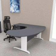 Bureau ergonomique et caisson intégré Sigma - Mobel Linea - 200, Blanc, Anthracite, Gauche, 4 tiroirs_0