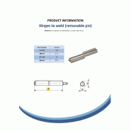 Charnière 140 mm Profil de chute en acier goupille soudable et amovible_1