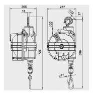 Équilibreur enrouleur 9434-9444 - câble inox - corps aluminium - capacité 35 à 100 kg - course 3000 mm_1