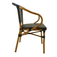 Fauteuil empilable d'extérieur en aluminium et textylène Biarritz bronze_1