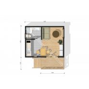 Marseille - Studio de jardin en bois ID Maison - Toiture plate 20m² avec cuisine, salle de bain et WC_1