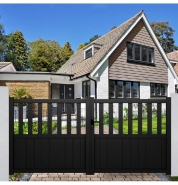 Portail aluminium Valence - battant ou coulissant - gris anthracite RAL 7016 - portval300160g_1