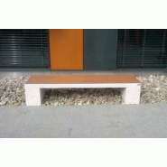 Banc béton assise bois KOLN_1