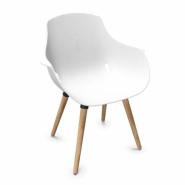 Chaise pour salle à manger - piètement bois MAHÉ - neuf - diversité de couleur - Noir/Blanc/Beige/Brique_1