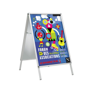 Chevalet de trottoir Cadro-Clic® A0 / 118,8 x 84 cm - Aluminium anodisé naturel - Réf : 215350_1