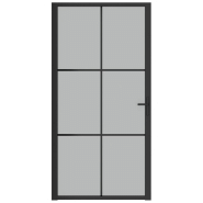Vidaxl porte intérieure 102,5x201,5 cm noir verre mat et aluminium 350559_1