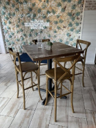 Lot de 4 Chaises de Bar - Dos croisé Héritage Bois_1
