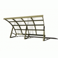 Abri vélo semi-ouvert / structure en bois / pour 10 vélos_1
