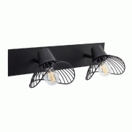 Rampe 2 spots industriel - métal noir - SEYNAVE Kasteli - orientable - culot E14 - longueur 40 cm_1