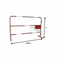 Barrières de chantier TP 1,5 m - Délimitation et sécurité avec bandes rétro-réfléchissantes_1