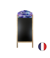 Chevalet stop trottoir avec ardoises amovibles et bandeaux personnalisés - dimensions 127 x 60 cm - Référence : PFN52BRUT_1