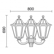 Luminaire extérieur pour mât 3 bras - Indura BIG 6 - IP55 - GX53 9x7W Noir_1
