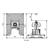 Vérin de fond de fosse télescopique hydropneumatique, capacité 15t pour la pose/dépose des boîtes de vitesses - avf 4121_1