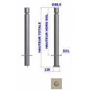 Potelets fixes 02.11 - Gorge, Ø88,9mm, hauteur hors-sol 1,10 à 1,20m - Fixe à sceller_1