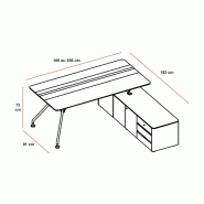 Bureau de Direction Prospero avec meuble retour - Ultom - 180, Droite_2