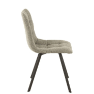 Chaise de salle à manger Milena gris clair - design moderne avec revêtement velours et pieds en métal laqué noir_1