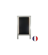 Chevalet stop trottoir en bois avec éclairage LED et batterie 9 800 mAh - Dimensions 127 x 75 cm - Référence : LSTF38GRCE-LED-BA98_1