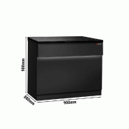Comptoir caisse TORONTO - L900 mm - Plan de travail en granit Noir - P900_1
