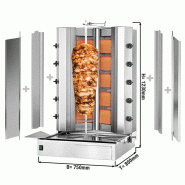 Grill Döner kebab gaz forme en V 2x5 brûleurs max 120 kg - moteur en bas_1
