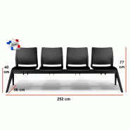 Poutre d'accueil en polypropylène Adela - Sokoa - 4 places_1