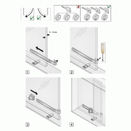 Serrure de vitrine en acier nickelé en applique HETTICH - axe 22 mm - pour porte en verre_1