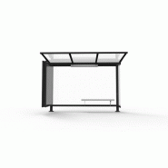 Abri bus meltin / structure en acier / bardage en verre sécurit / avec banquette / 350 x 250 cm_1