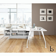 Bureau de Direction Segno avec crédence - Dellarovere - Blanc, 210_1