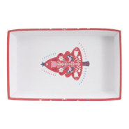 Corbeille carton kraft Scandinave rouge 33x20x7cm_1