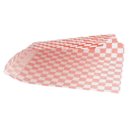 Sachet papier ingraissable Damier rouge 2 côtés ouverts 16x16,5cm - par 500_1