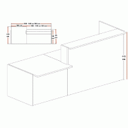 Banque d'accueil avec PMR Torino - 200, Droite, Non, Noyer grisé / anthracite_1