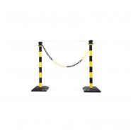 Cbr Set - Barrière à chaîne en kit avec poteaux PVC base vide ou lestée - Viso_1
