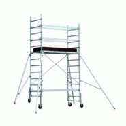 Échafaudage roulant aluminium Totem 2 Line 180 - Comabi SNC - hauteur de travail maximale 9,85 m, système Ergoblock breveté_1