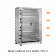 Rôtissoire multi-rotative à gaz - 16 broches - 96 poulets - 16MR | MCM - Une platine avec double moteur_1