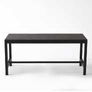 Table basse industrielle L100xP40xH45cm bois noir_1