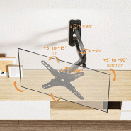 VALUE Bras TV mural, 3 axes, 13-43 pouces, jusqu'à 20 kg_1