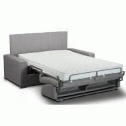 Canapé lit 3 places express Renatonisi - Tête de lit intégrée - Gris silex - Convertible 140x197cm avec matelas 16cm_1